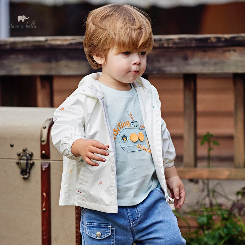 

Dave Bella 2024 New Spring Clothes for Boys Baby T-Shirt Children Top Cotton Long sleeved Cartoon Casual Outdoor Party DB1247740