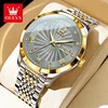 OLEVS Top Brand Automatic Mechanical Man Watch Threaded Dial Date Waterproof Stainless Steel Strap Luxury Business Men's Watches