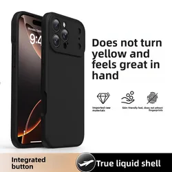 Premium Liquid Silicone Shockproof Phone Case - Soft Protective Cover - iPhone 15 (Black)