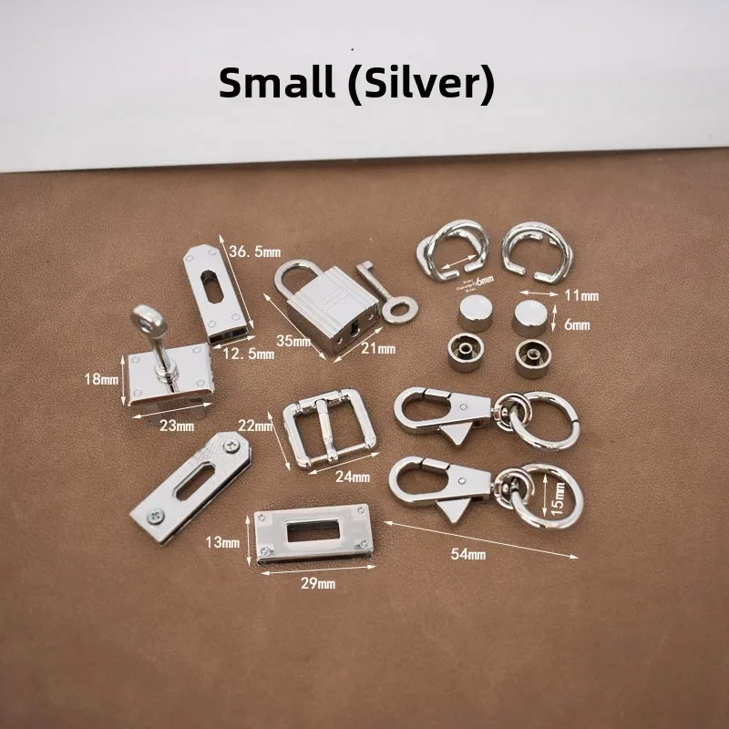  Handbag Hardware Accessories DIY Full Set Metal Repair Lock Parts Shoulder Strap Hook Base Screw Handmade Bag Accessories - 4