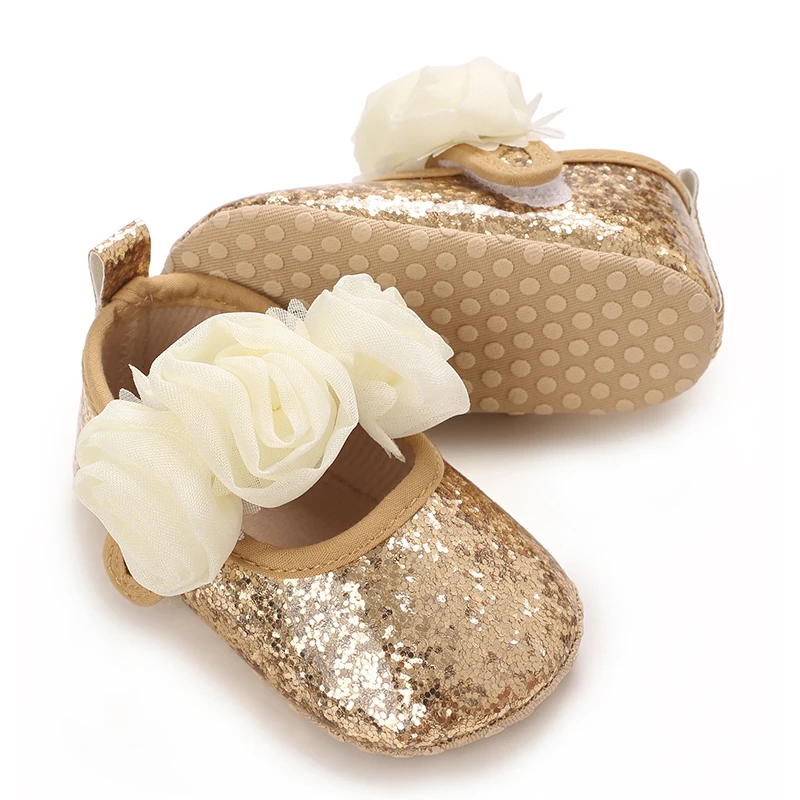 Cute Flowers Baby Girl Princess Shoes 0-1 Year Casual Anti-Slip Bow Sneakers Spring Toddler Soft Soled First Walkers 0-18 Months 3