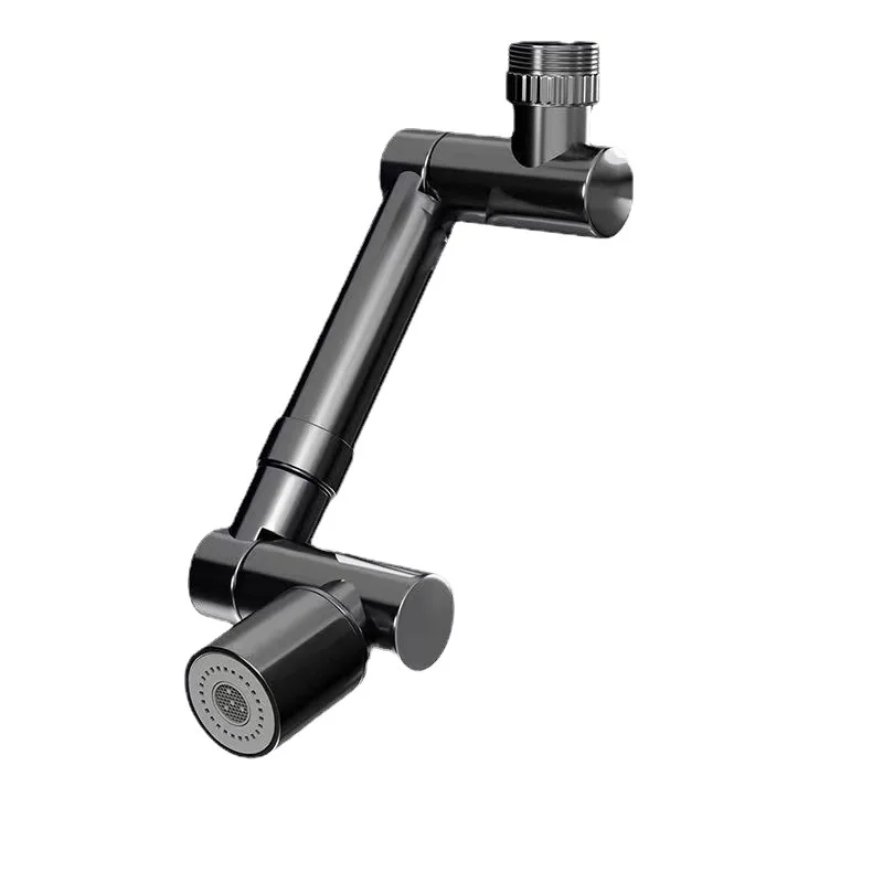 The new mechanical arm universal faucet extender lengthens the swivel universal connector of the spout preventer