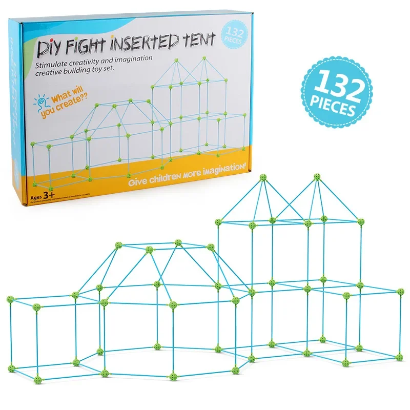 32PC children's building castle assembly toy DIY tent castle bead insertion educational toy 2