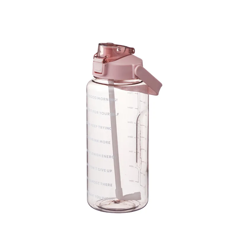 Botella De Agua De 2 Litros De Gran Capacidad Degradado Portátil Mango Al  Aire Libre Gradiente Con Paja De Pegatinas