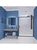 Matte black waterproof glass shower door with sealing strip component, easy to slide roller sliding 2
