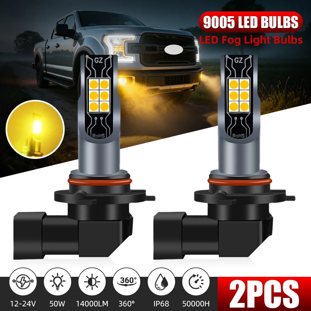 3000K 옐로우 안개등 LED 전구 H8 H9 H11 50W 14000LM 9005 HB..