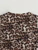 Zevity Women Euro Style V Neck Leopard Print Breasted Short Vest Jacket Ladies Retro Cardigan Slim WaistCoat Tops CT6198 4