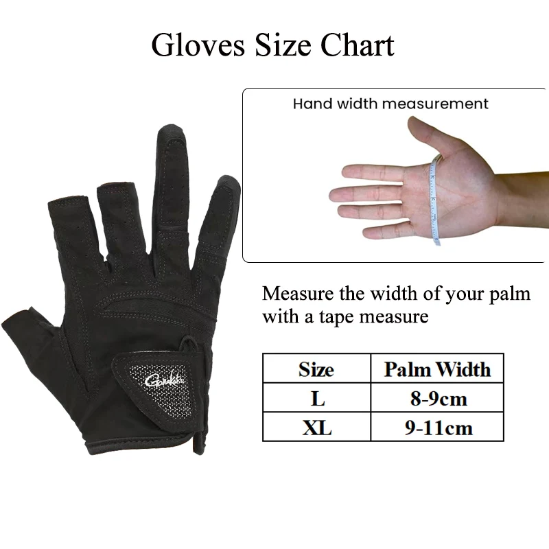 Description Picture 2 of itemGamakatsu Anti-Slip Fishing Gloves Durable Fishing Finger Protector Breathable UV Protection Half-Finger Sports Gloves