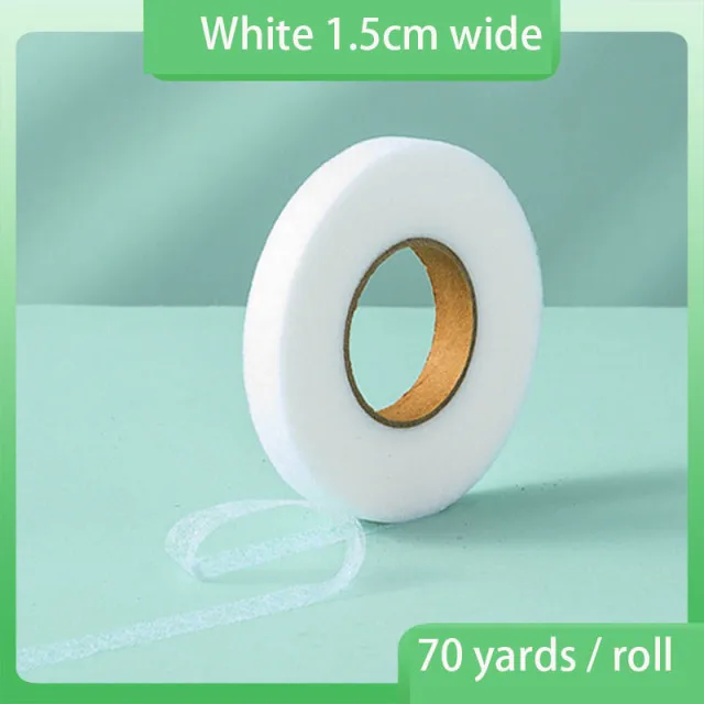 70 Yard White Double Sided Sewing Accessory Adhesive Tape Cloth Apparel Fusible Interlining DIY Accessories Patchwork Lining Fab white 1.5cm