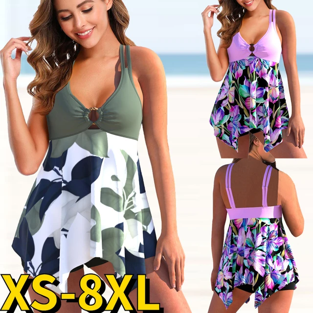 2023 Women's Swimwear Tankini 2 Piece large Size Swimsuit 2 Piece Printing bikini  Big Busts Fruit Padded Bathing Suits Sports