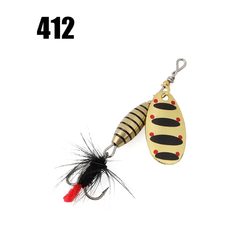 W.P.E 1pcs Spinner Lure 3.7g/5.3g/8.2g/10.5g Bait Metal Brass Spoon Hard Lure Feather Treble Hook Fake Lure Fishing Tackle Pesca - Image 18