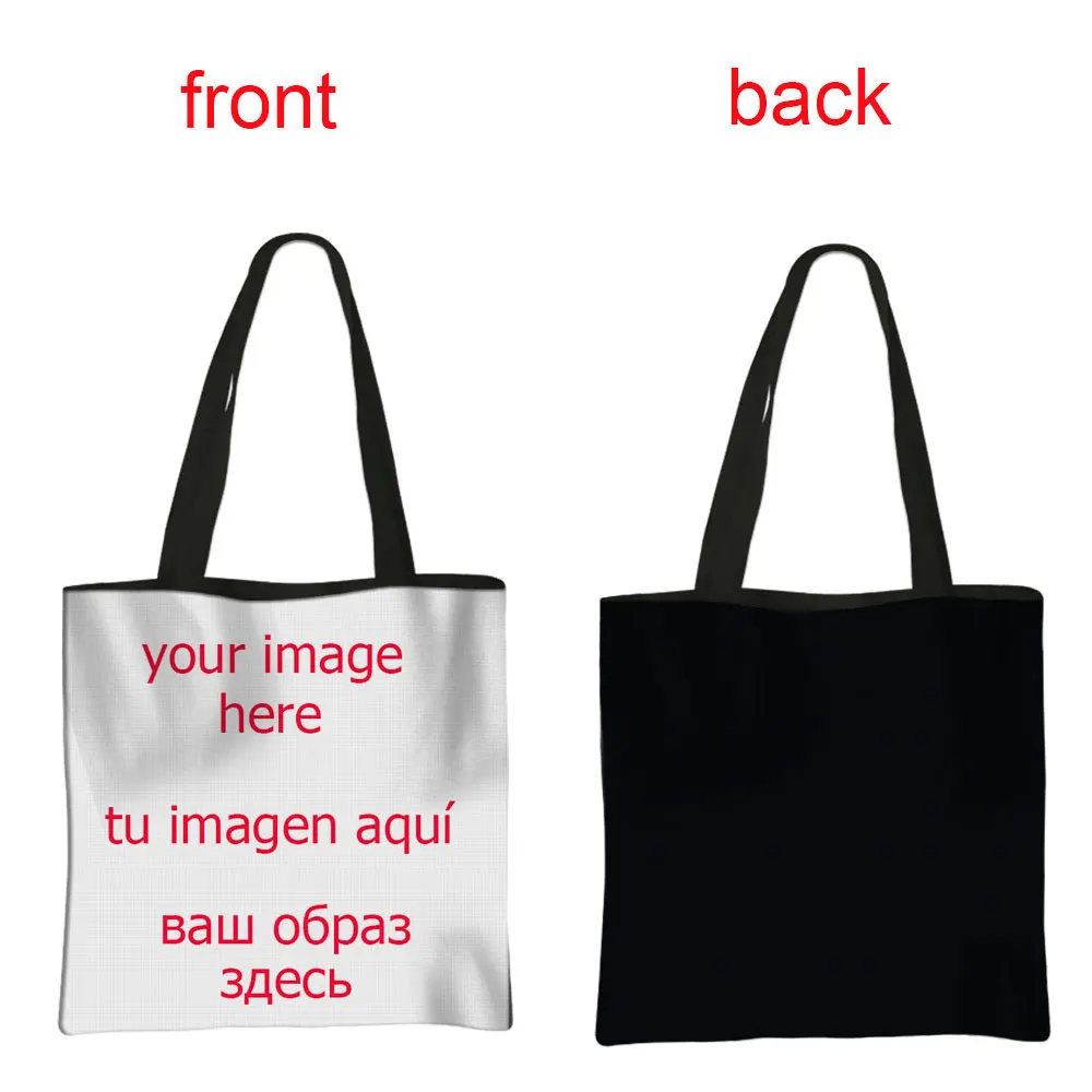Customize Your Logo / Name / Image Handbag Women Shopping Bag Ladies Casual Totes Female Shoulder Bag for Travelling