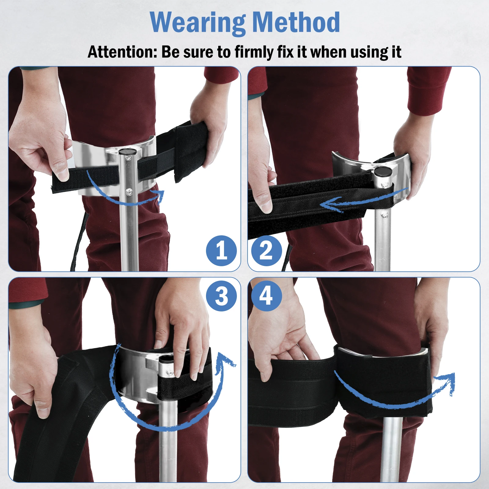 Adjustable 4inch Wide Padded Stilt Leg Strap Nylon Dry Wall Stilt Strap Reusable Stilt Accessories for All Stilts Brands 5