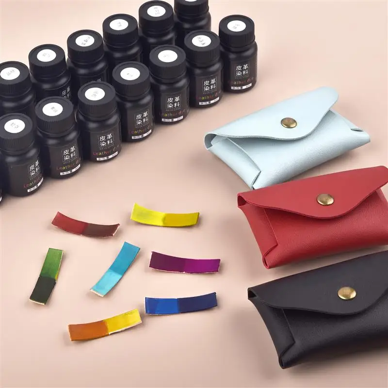 Leather Dye Complete Set 30ml 16 Color Diy Handmade Cow Vegetable Tanned Alcohol Water