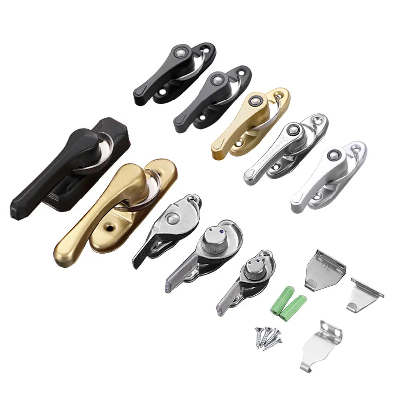 Window Door Locks Stainless Steel Crescent Universal Lock with Hook Door and Window Hook Lock Children's Safety Window Sliding Door Buckle