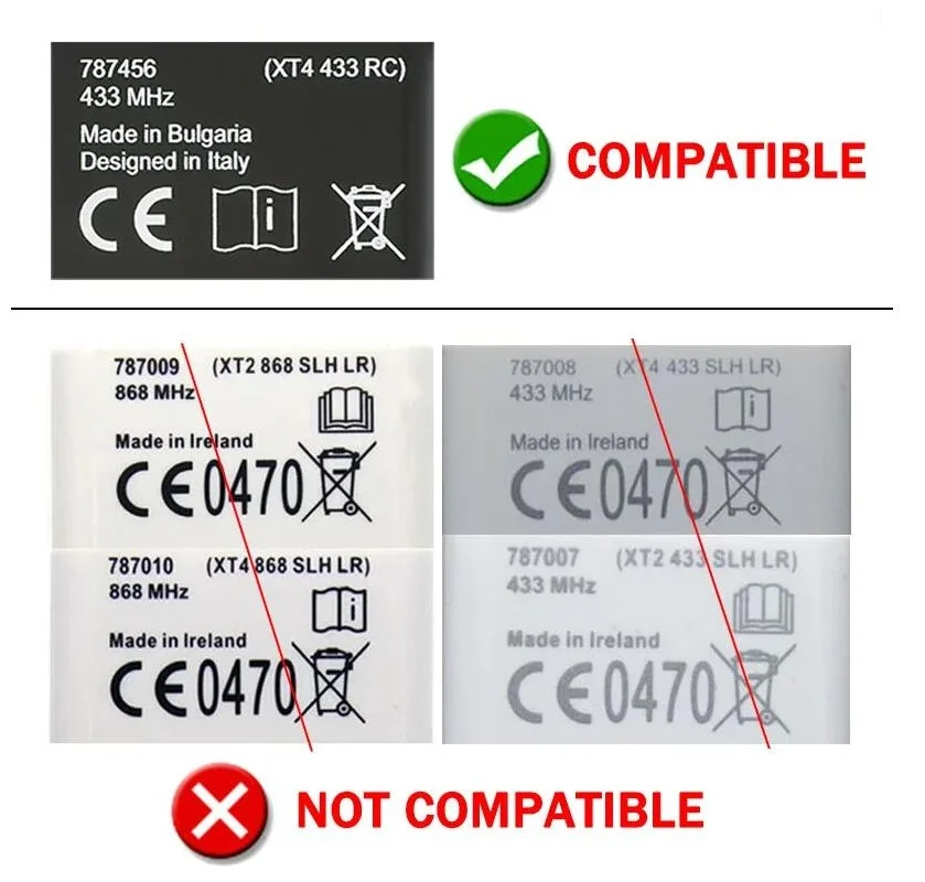 5/10PCS 787456 XT4 433 RC Garage Electric Gate Remote Control 433MHz XT4433RC Garage Door Remote Control Gate Opener Controller 6