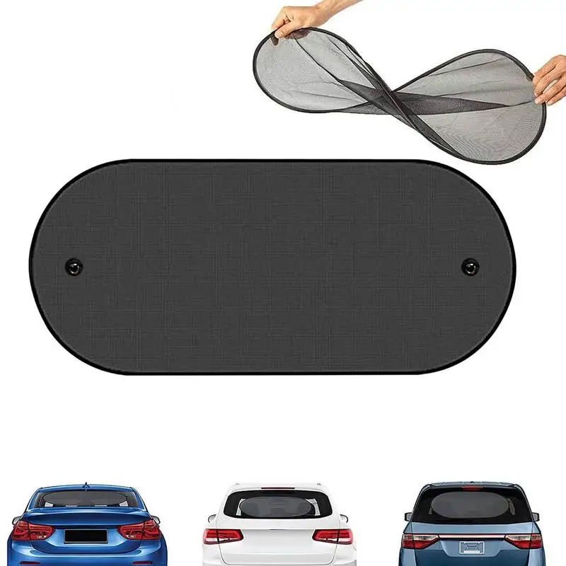 Car Back Window Sun Blocker Car Sun Shade UV Protection Folding Auto Rear Window Sunshade Mesh Back Window Visor For Children