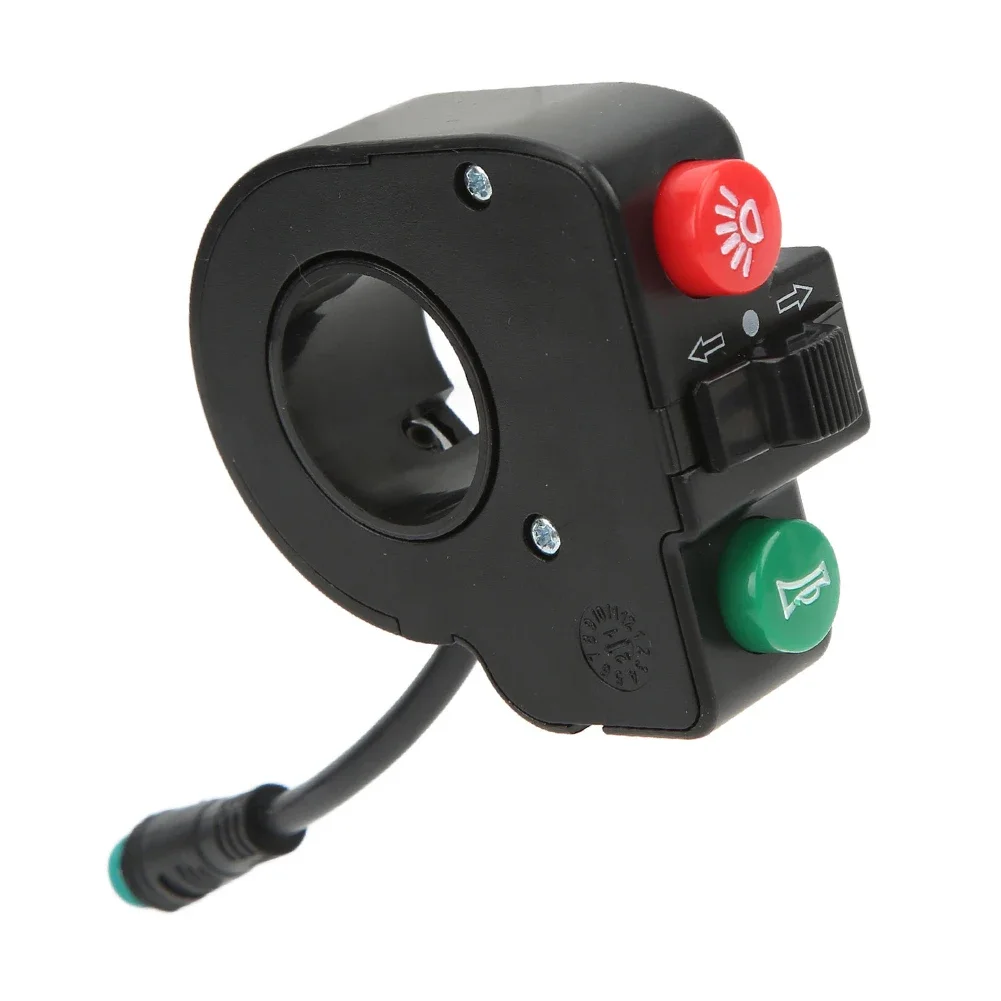Scooter Ebike Electric Bicycle Switch Horn Turn Signal with 5PIN Waterproof Plug 22mm 3-In-1 Throttle Control
