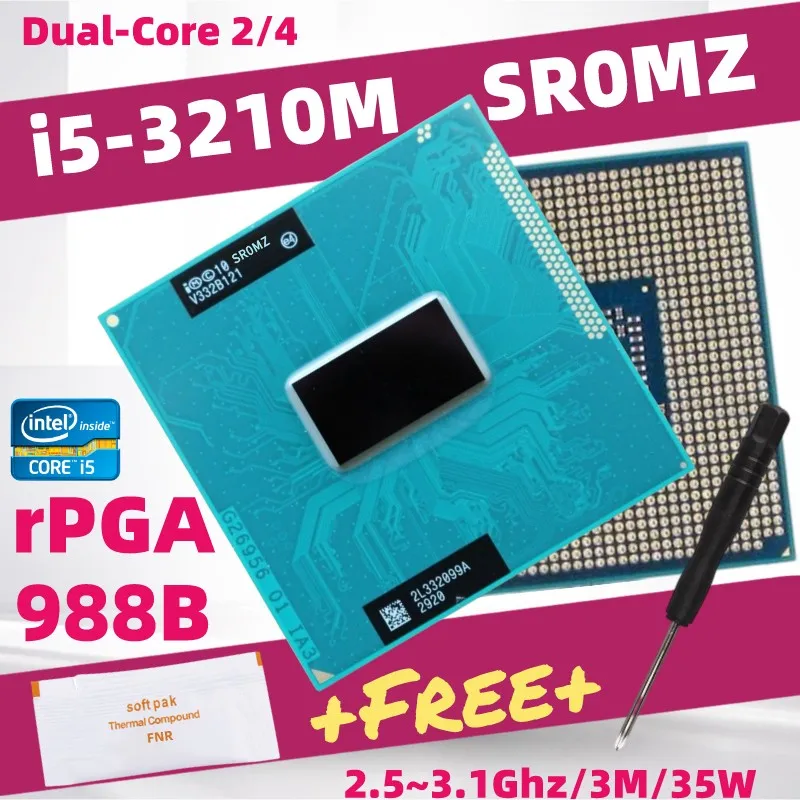 Intel Core i5-3210M SR0MZ двухъядерный процессор для ноутбука Socket G2 PGA988B HM75 HM76 HM77 QM77 QS77 |