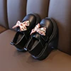 Spring Children's Leather Shoes Embroidery Bowknot Kids Mary Jane Shoes Causal School Thick Bottom Girls Princess Single Shoes 3