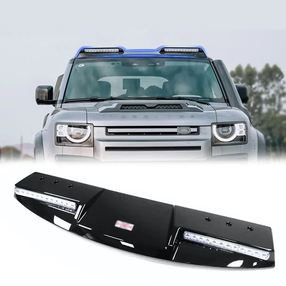 

Car Accessories Body Parts For Rr Defender Car Front Roof Spoiler With DRL TOP Led Light auto accessoires