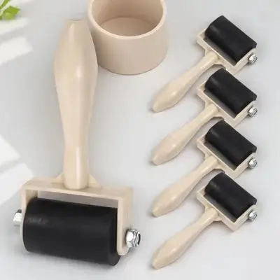 5Pcs 인쇄용 플라스틱 인쇄 롤러 잉크 접착제 롤링 부드러운 표면 미술 용품 ??스탬핑 도구 그림 용품