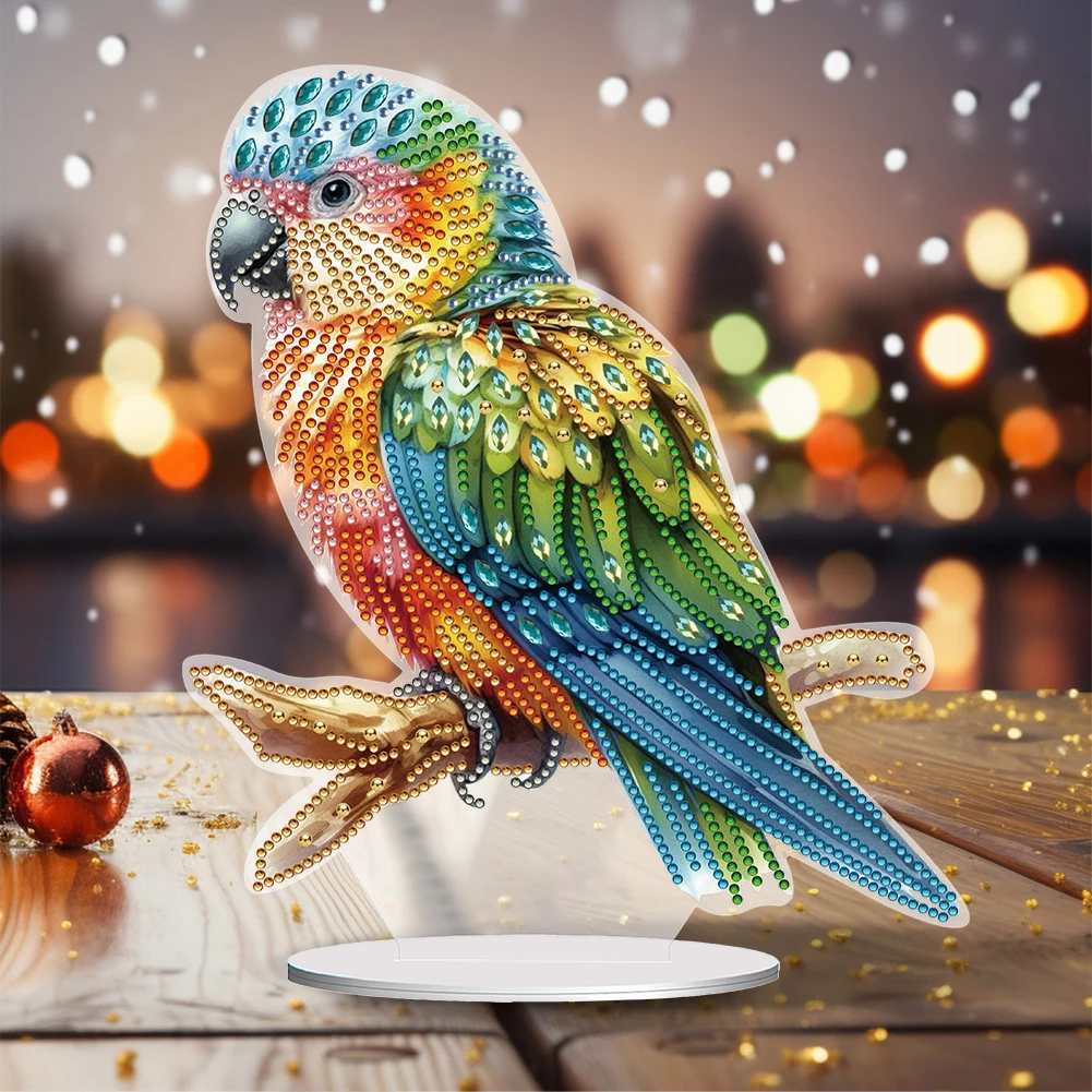Diamond Painting Diamond Art Painting Kit Diamond Painting Set Parrot 5D DIY Diamond Art Tabletop Decorations Single-Side Special Shape Table Top Diamond Painting Ornament Kit for Home Decor
