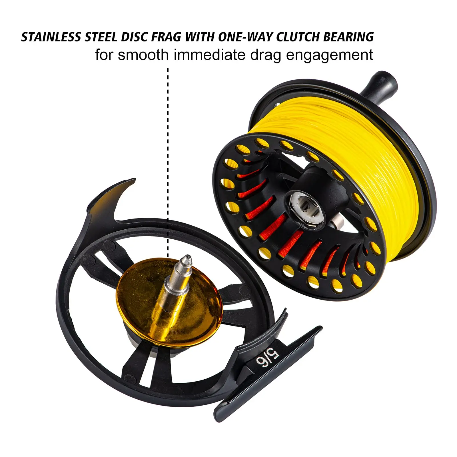 Goture Fly Fishing Reel 5/6 7/8wt Large Arbor Die Casting Fly Reel with  Line Combo Aluminum Alloy Pre-Loaded Trout Fly Reel