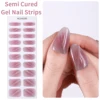 20tips Shiny Semi-Cured Gel Nail Strips Cat Eye Gradient Nail Art Sticker Press on Nails Gel UV Wraps for Manicure Decoration 1