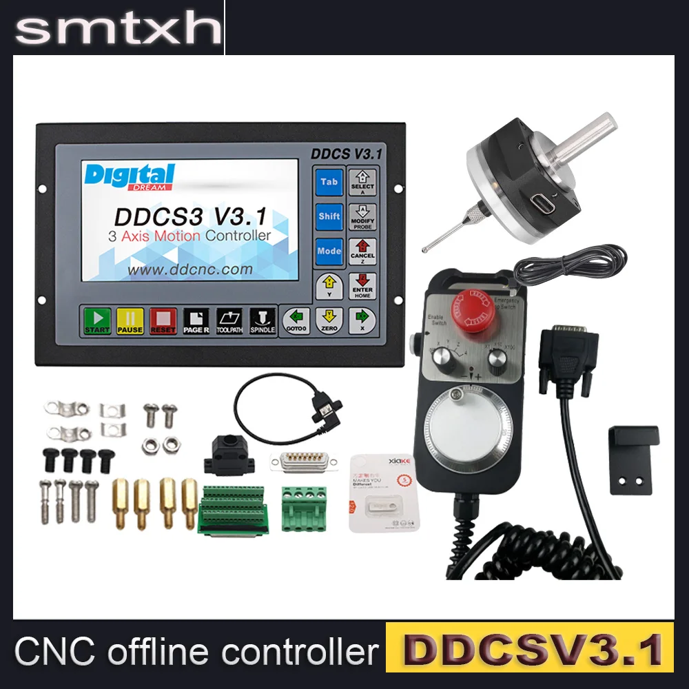 

Гравировальный фрезерный станок DDCSV3.1 3/4 axis G-code NC Автономный контроллер DDCS V3.1 с 4-осевым стопором MPG и edge finder