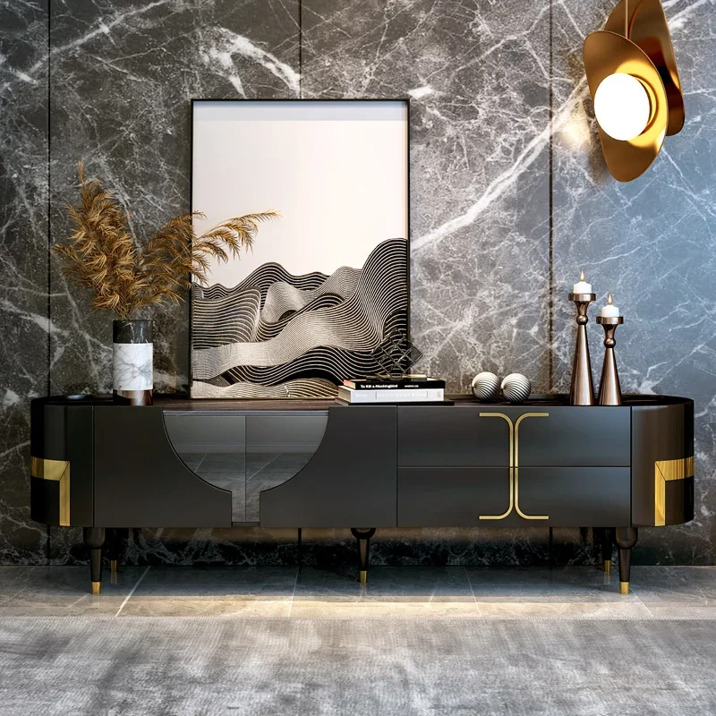 

Living Room Tv Cabinet Drawers Luxury Design Advanced High Feet Console Table Large Tv Stand Mueblesa Apartment Furniture