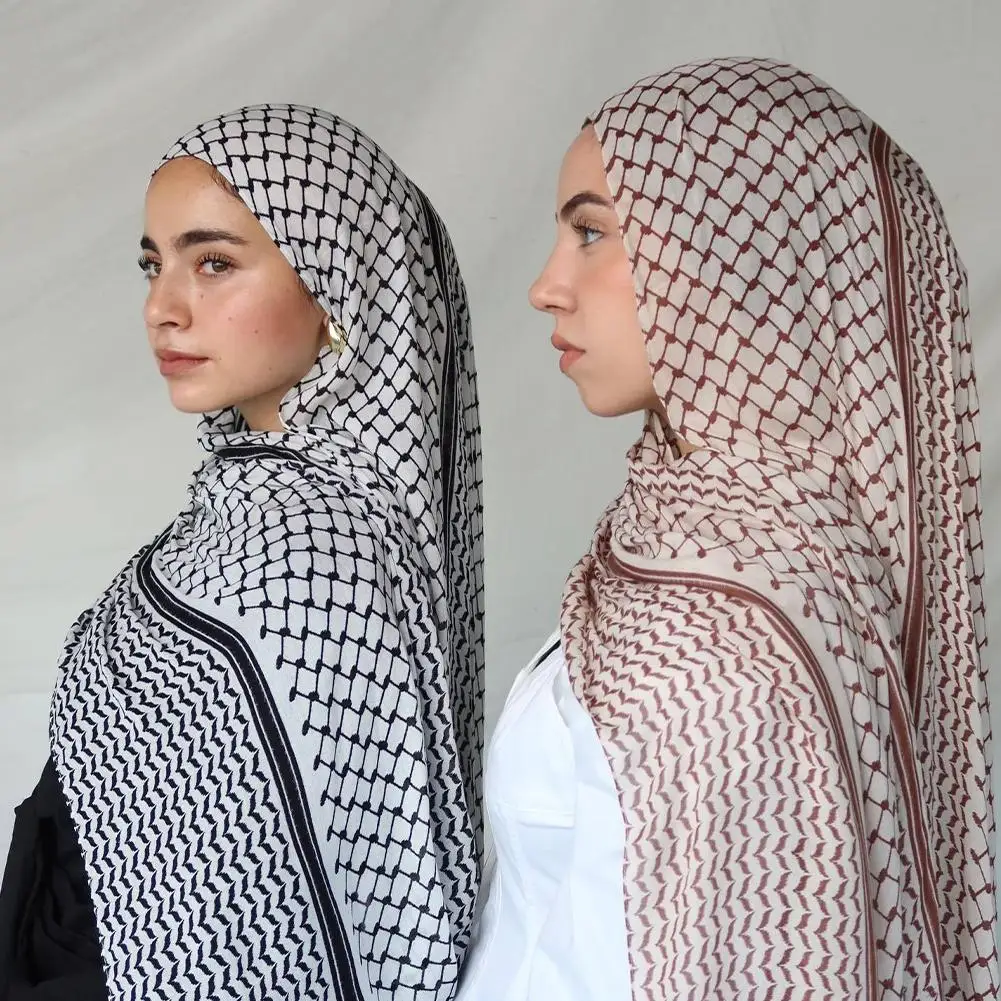 Big Size Kuffiyeh Prints Hijab Cotton Scarf Breathable Soft Long Fashion Forward Scarves Headscarf Muslim Hijabs Shawl Ramadan,cotton scarf