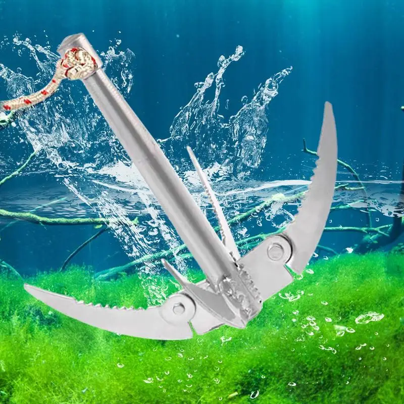 4 Claw Anchor Sickle Easy To Carry Water Grass Cutter Stainless Steel