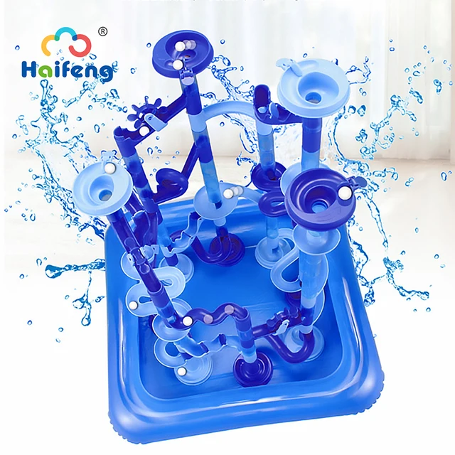 Water Play Marble Run Maze Ball Track Building Blocks DIY Construction Toys Set Children Educational Toys Gift 31-107Pcs 1