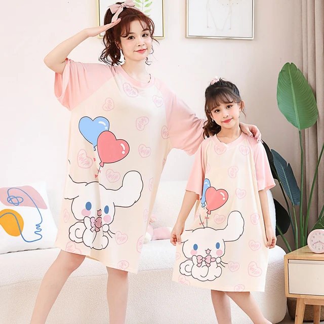 Conjunto de pijama de algodão kawaii infantil, Sanrio Kuromi Cinnamoroll,  pijamas fofos dos desenhos animados, Melody Kids, roupas domésticas, verão  - AliExpress