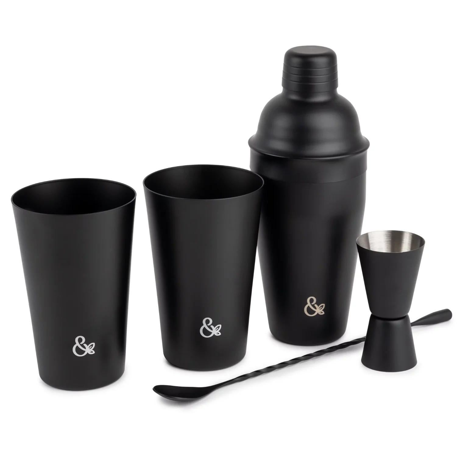 

Stainless Steel Mixology Bar Kit, Shaker、Black, 5 Piece Set shot glass
