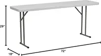 Elon 4 Pack 6 Foot Granite White Plastic Folding Training Table 2
