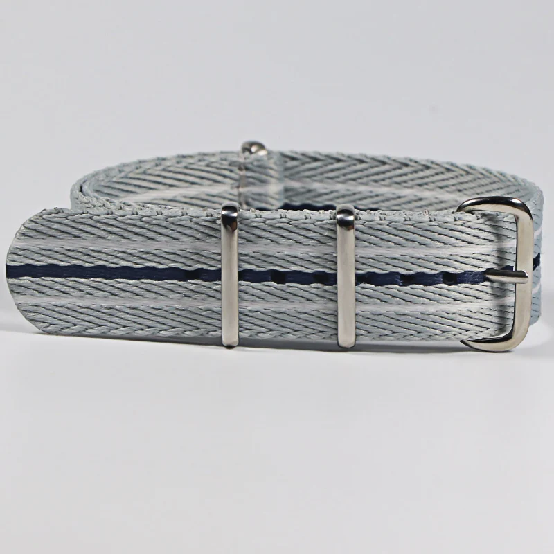 Black Nylon Army Sports Watch Band - Durable Fabric Strap with Belt Buckle