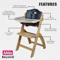 Junior Wooden High Chair with Tray: The Perfect Adjustable Solution for Babies and Toddlers