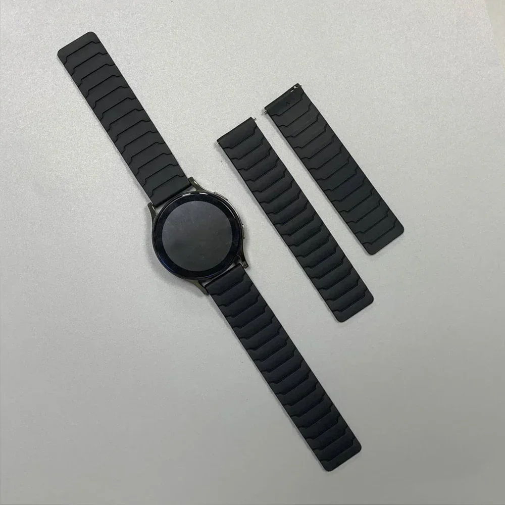 Magnetic Silicone Loop Sports Watchband, 20/22mm