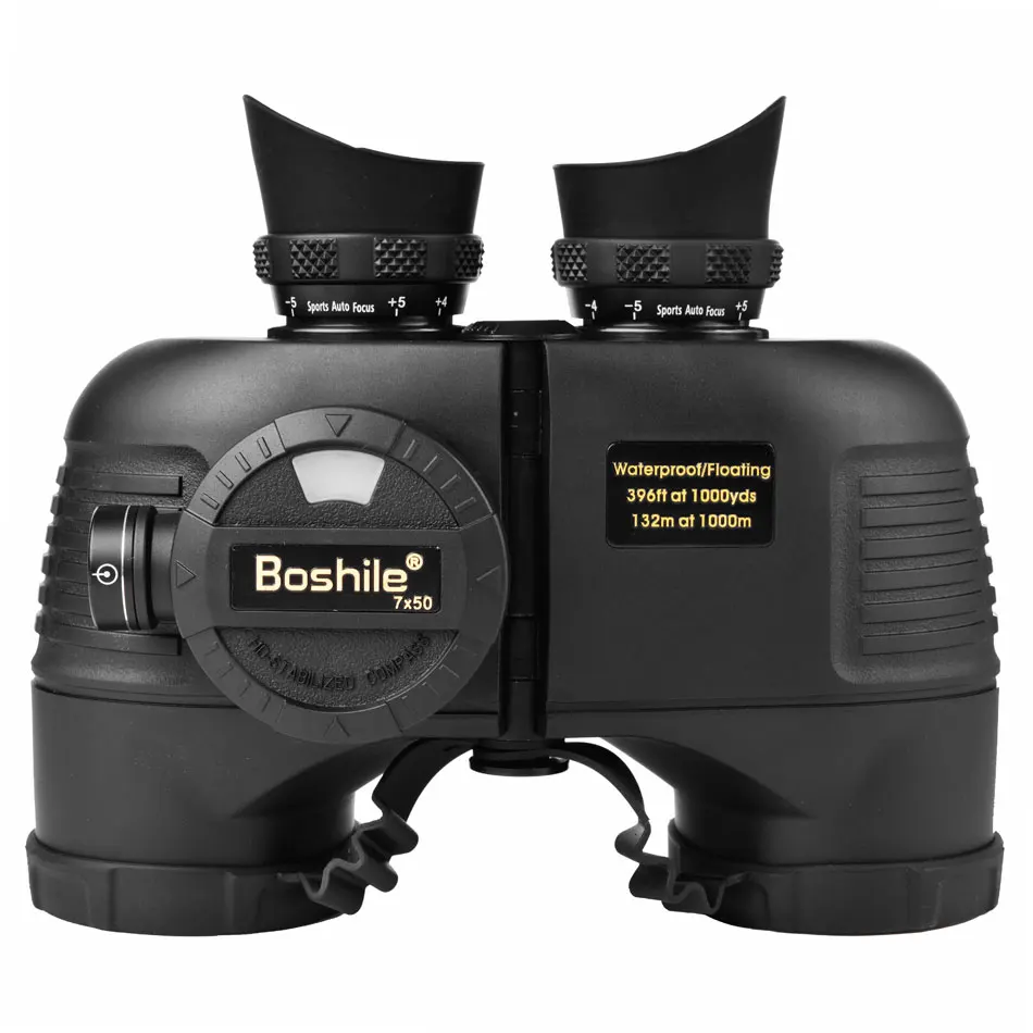 

Boshile 7x50 Binoculars Powerful Marine Telescope With Compass Rangefinder Waterproof BAK4 Prism FMC Lens For Navigation Hunting