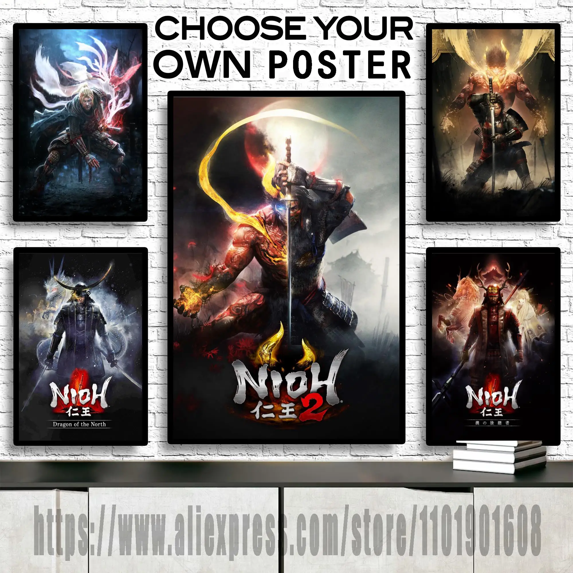 

Classic Nioh 2 Video Game Canvas Art and Wall Art Poster Picture Print Modern Family bedroom Decor Posters