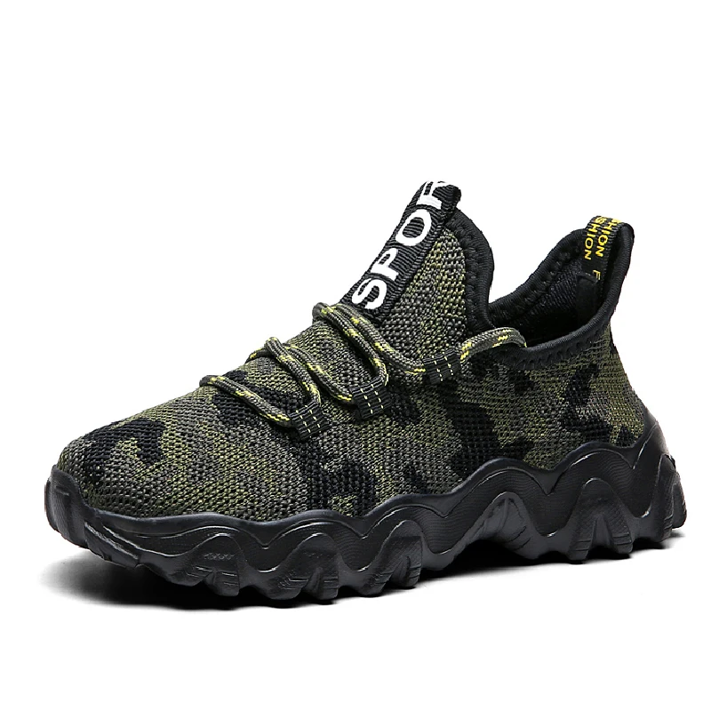 

Kids Shoes for Boys Outdoor Comfortable Teenager Lightweight Sports Shoes Children Camouflage Colour Student Training Sneakers