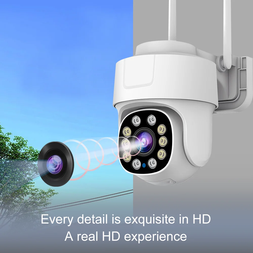 ANSVICAM 5MP Wifi PTZ Camera Outdoor 10X Zoom Security IP Camera Color Night Vis