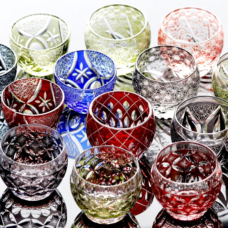 Japanese Multicolored Shot Wine Glasses Drink Glass Set Tequila Glasses