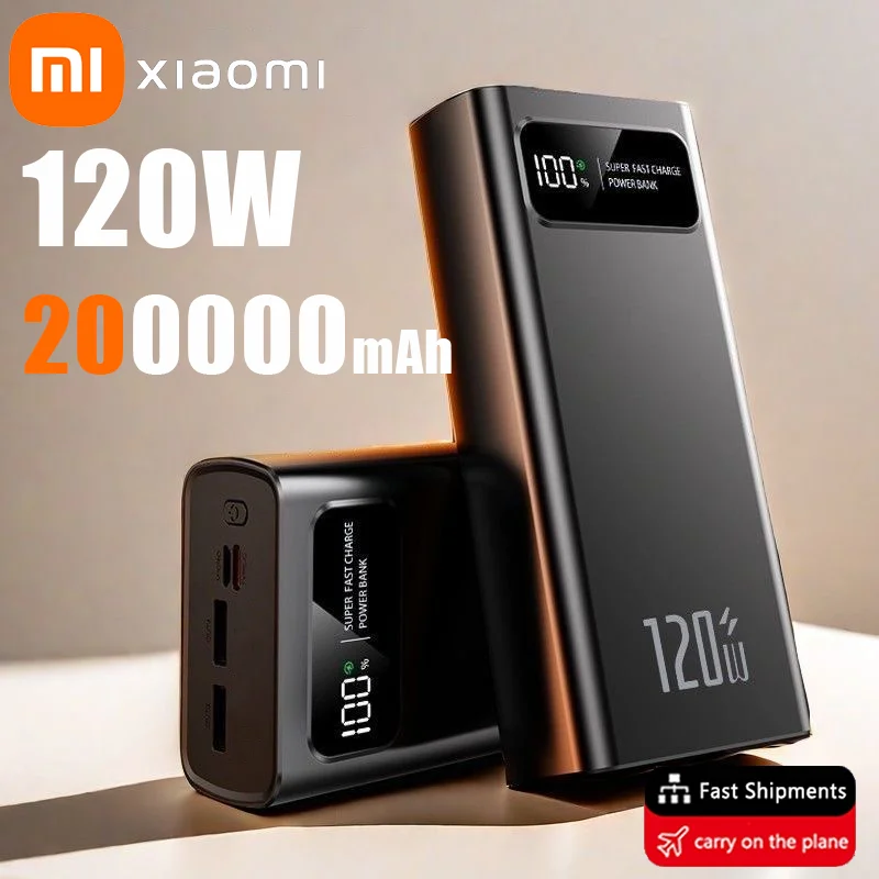 Power Bank Xiaomi 120W Super Fast Charging 200000mAh for Iphone Samsung Huawei