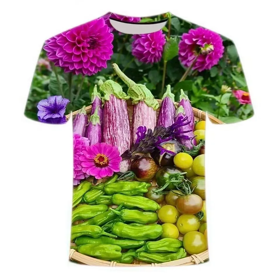【CPGN STUDIO】Sketch Fruits Short Sleeve T-Shirt Interesting Exclusive Design Fruits Vegetables graphic t
