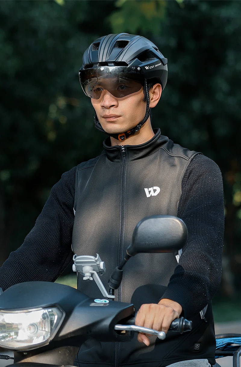 WEST BIKING Fahrradhelm 57-62cm Verstellbare Magnetische Brille Integrierter Fahrradsicherheitshelm Herren Fahrradhelm Radfahrer-Kopfbedeckung – Detail 3