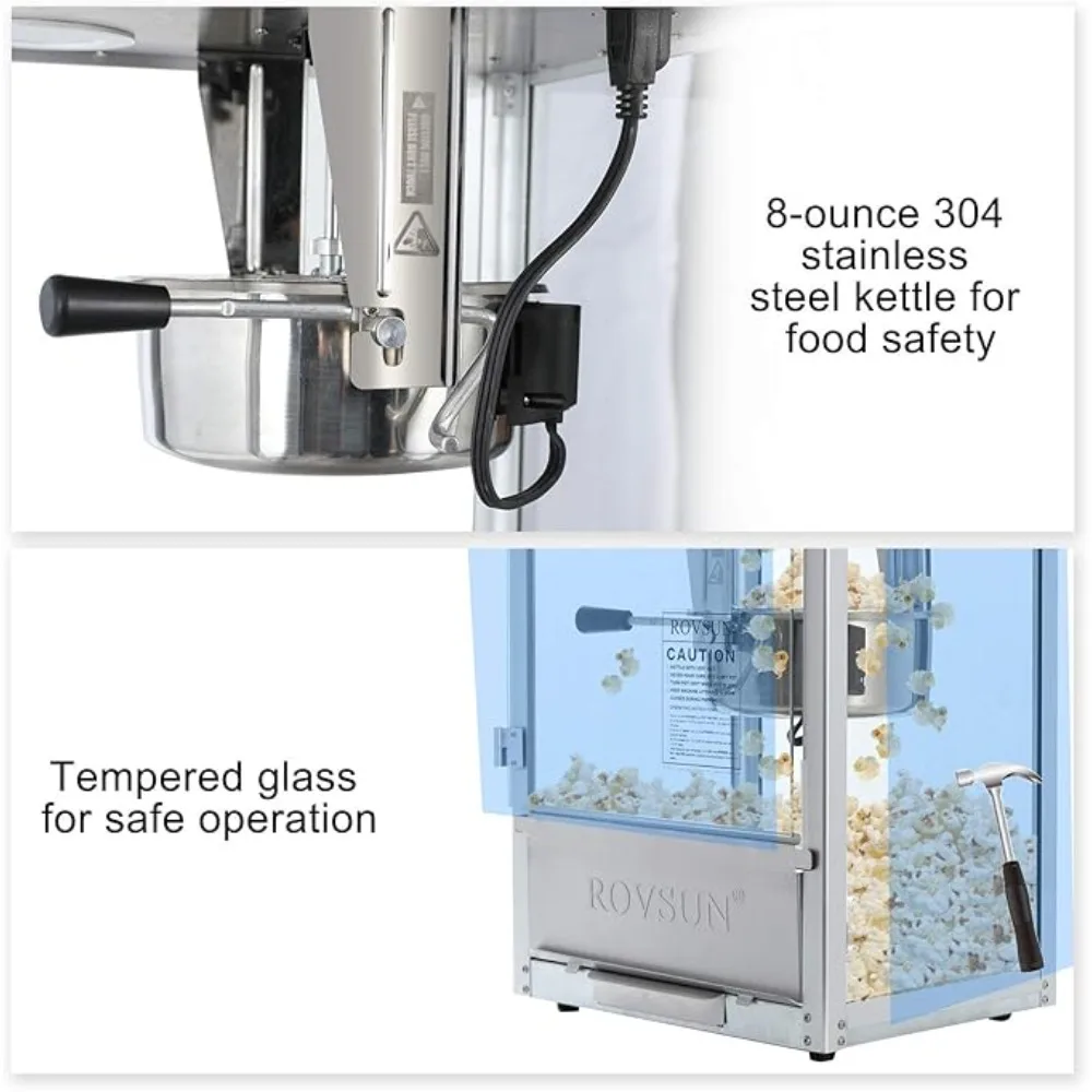 Popcorn Machine Makes Up To 32 Cup Countertop Popcorn Maker W/Stainless Steel Scoop & 3 Popcorn Cups Commercial Popcorn Machine 2