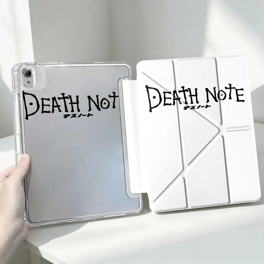 Black Letter Print Tablet Case with Pen Slot Cover